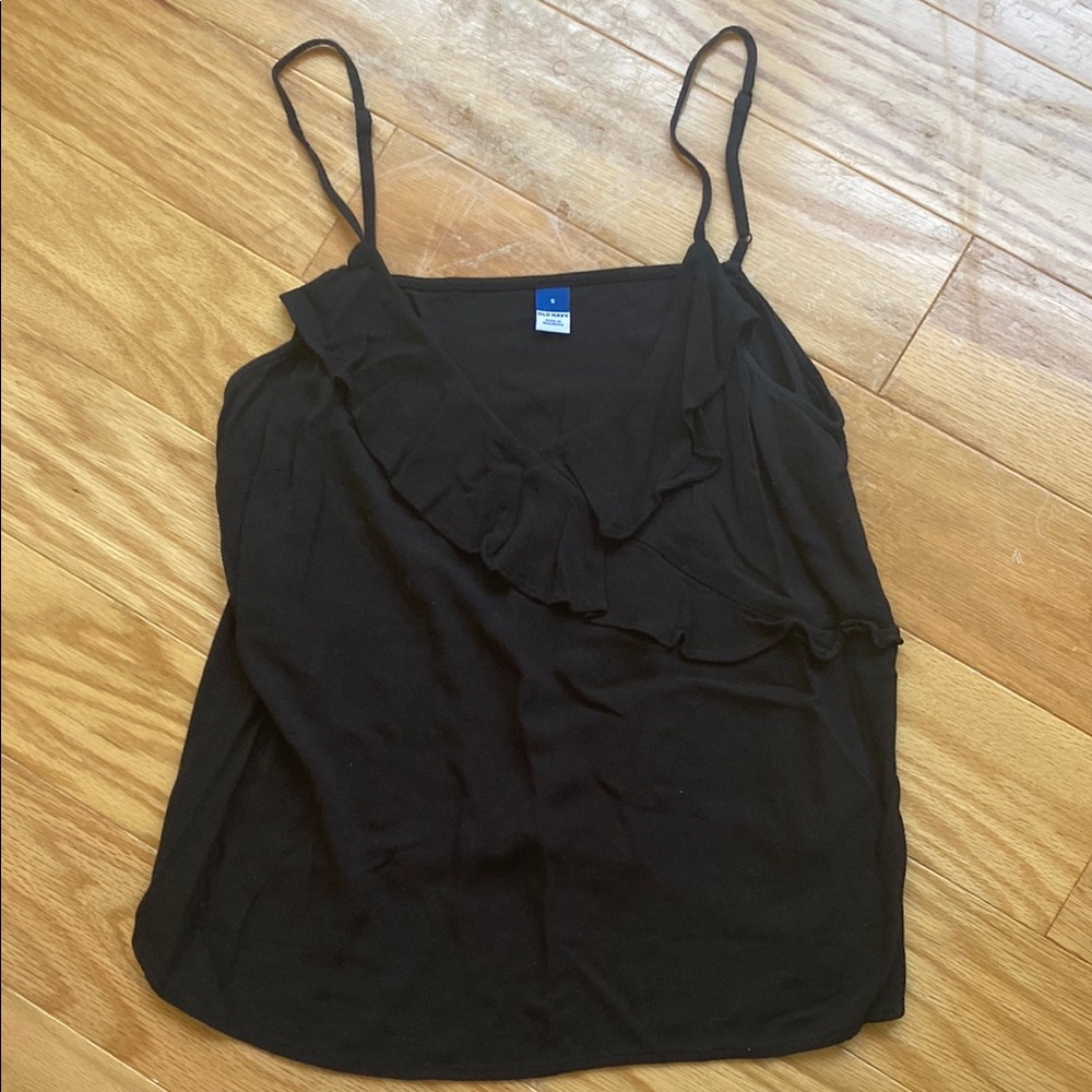 Women’s Black Ruffled Old Navy Tank Top Size Small